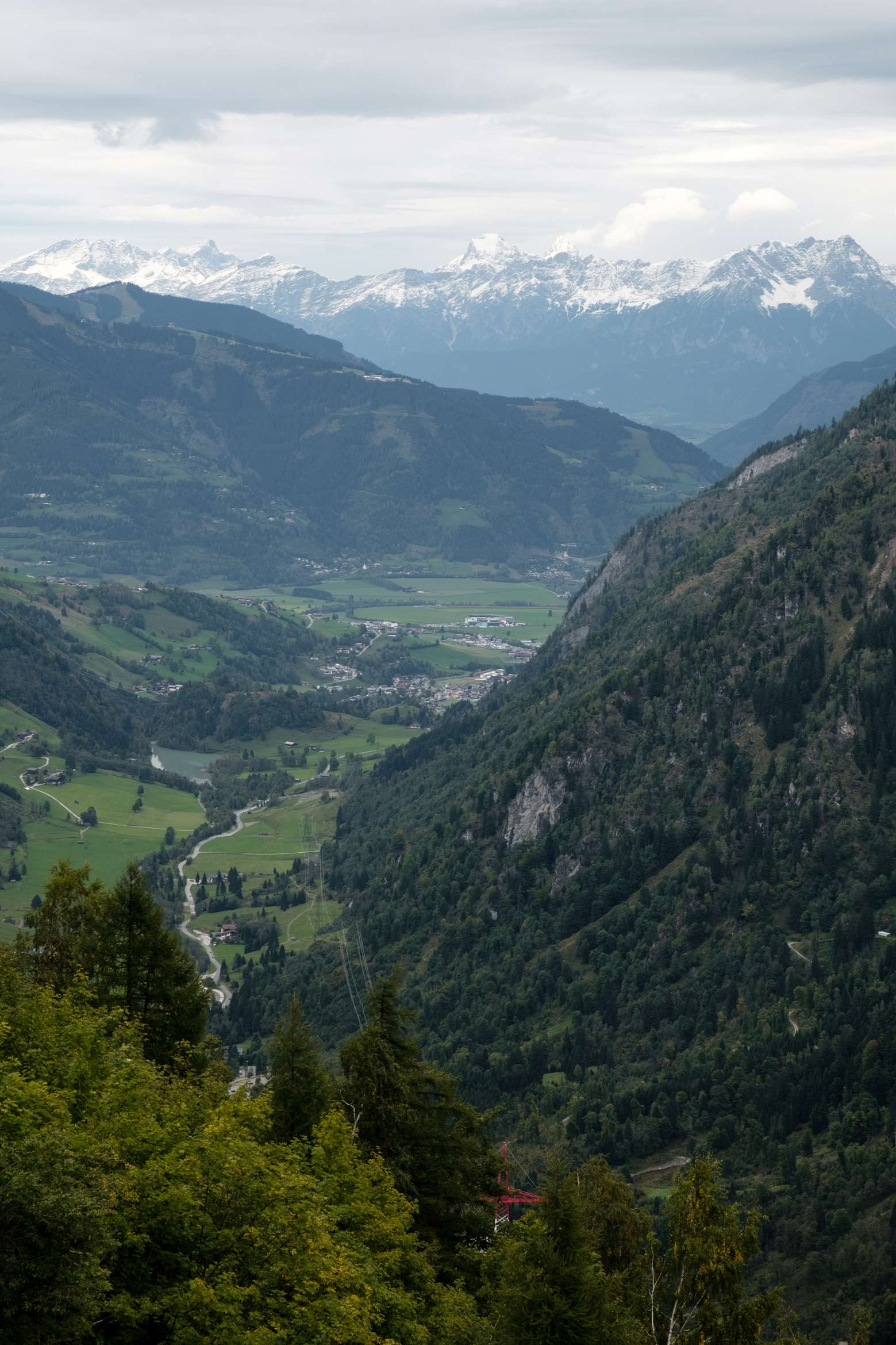 The view of Kaprun from the top of the Lächwand elevator