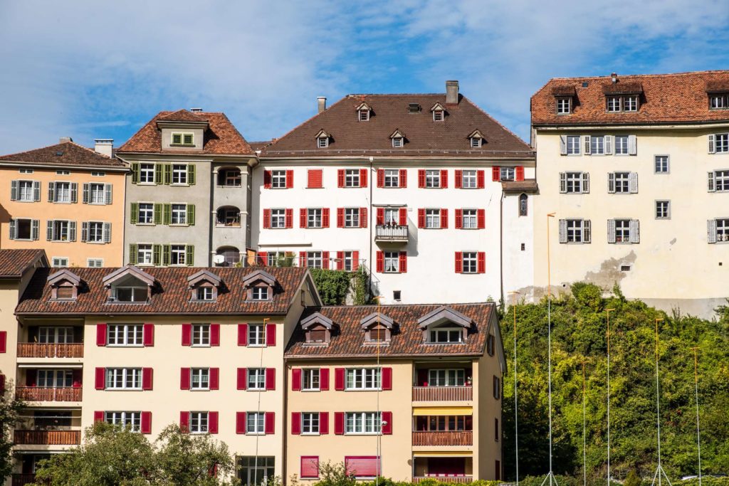 Buildings in Chur stacked like lego blocks