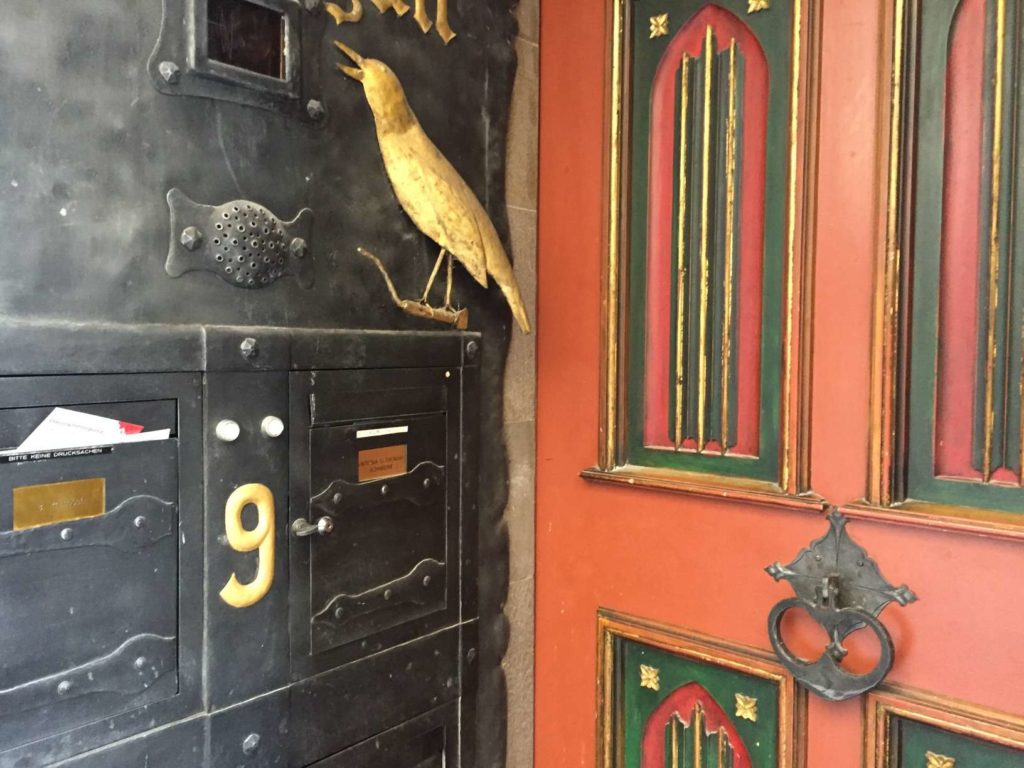 A closeup medieval door in St. Gallen