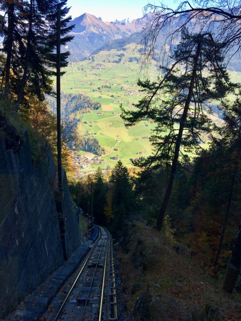 Steeper view of the track from the Niesenbahn