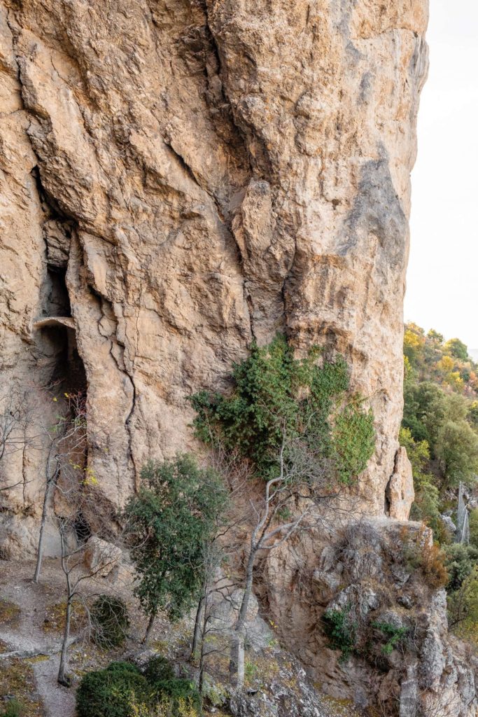 Closeup of monk prison behind Moustiers-Sainte-Marie