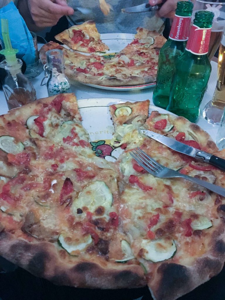 Vegetarian pizza at Chez Mario