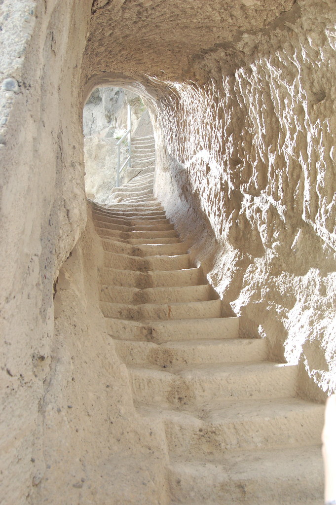 A staircase in the Vardzia cave complex