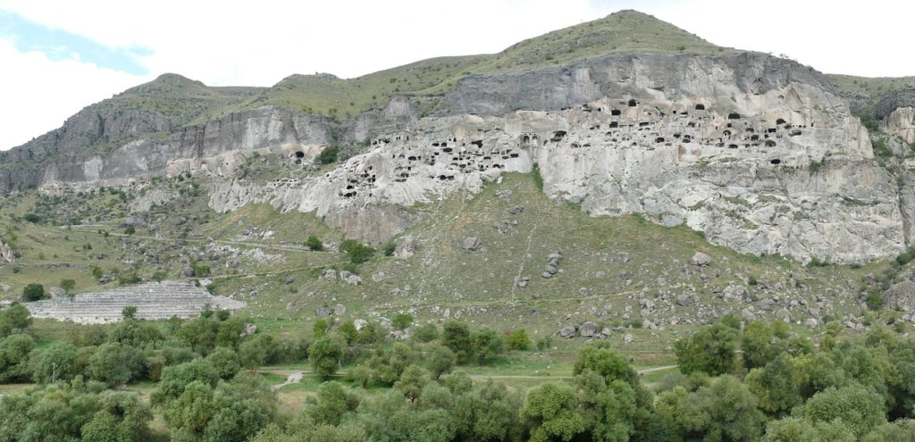 Full view on Vardzia cave monastery, Samtskhe-Javakheti