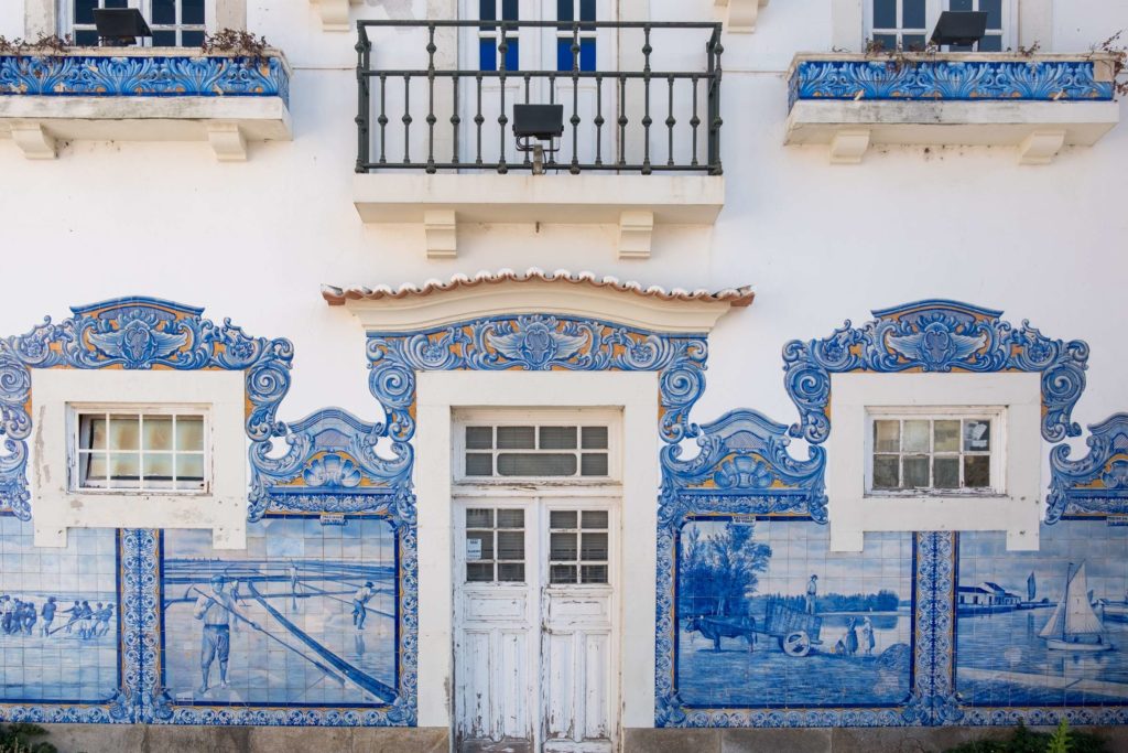 Aveiro train station adorned with beautiful azujelos