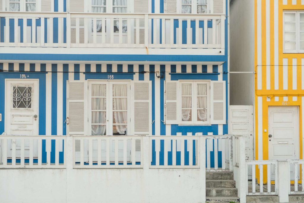 Costa Nova blue and yellow beach houses