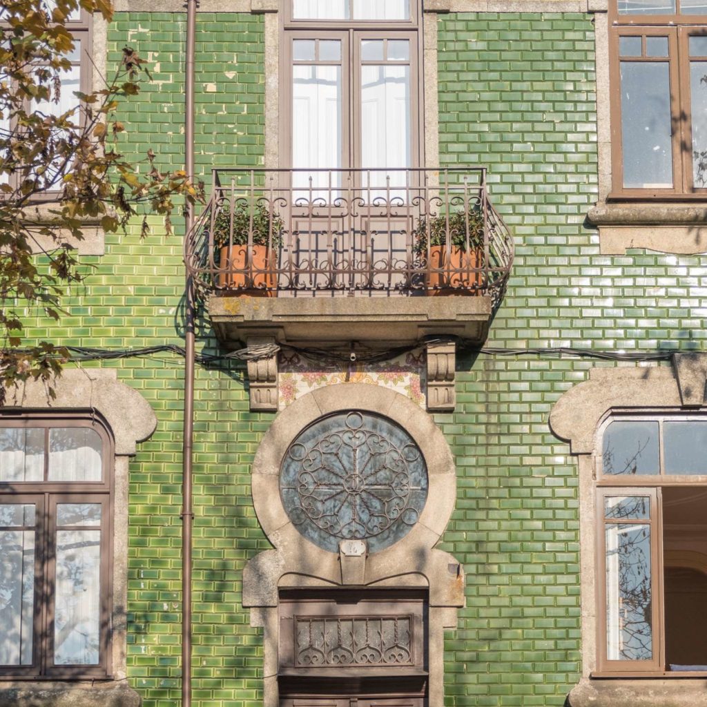 House with green tiles in Porto