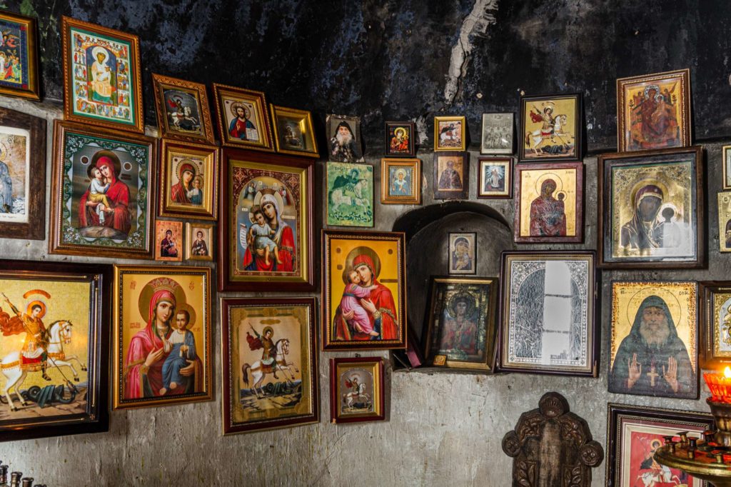 Orthodox art hanging in Tsveri church