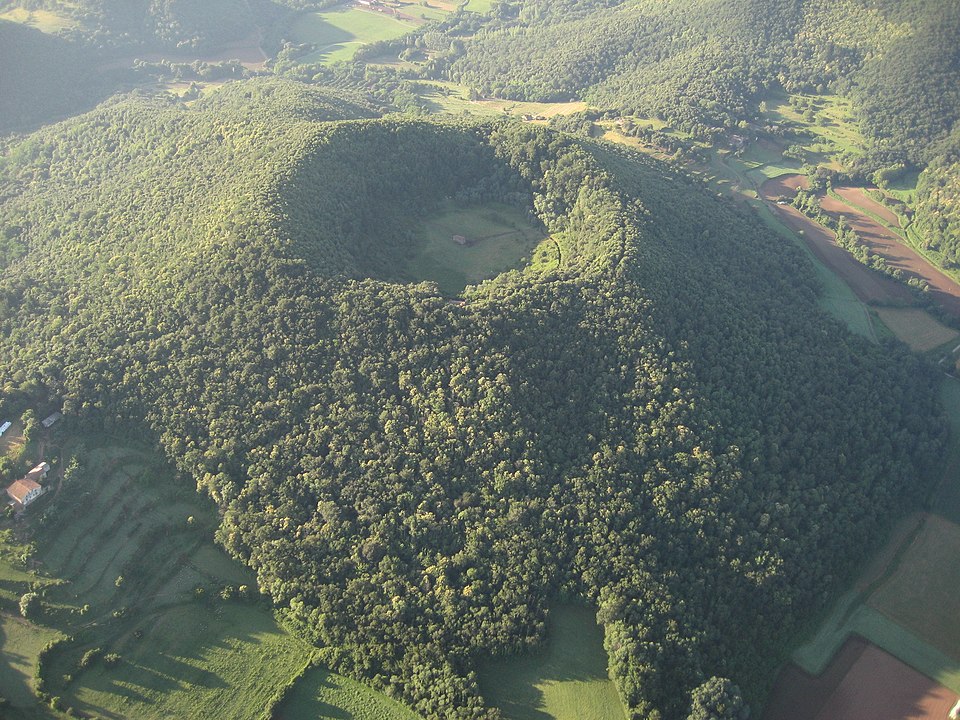 Santa Margarida volcano and the landscape of Catalonia from above