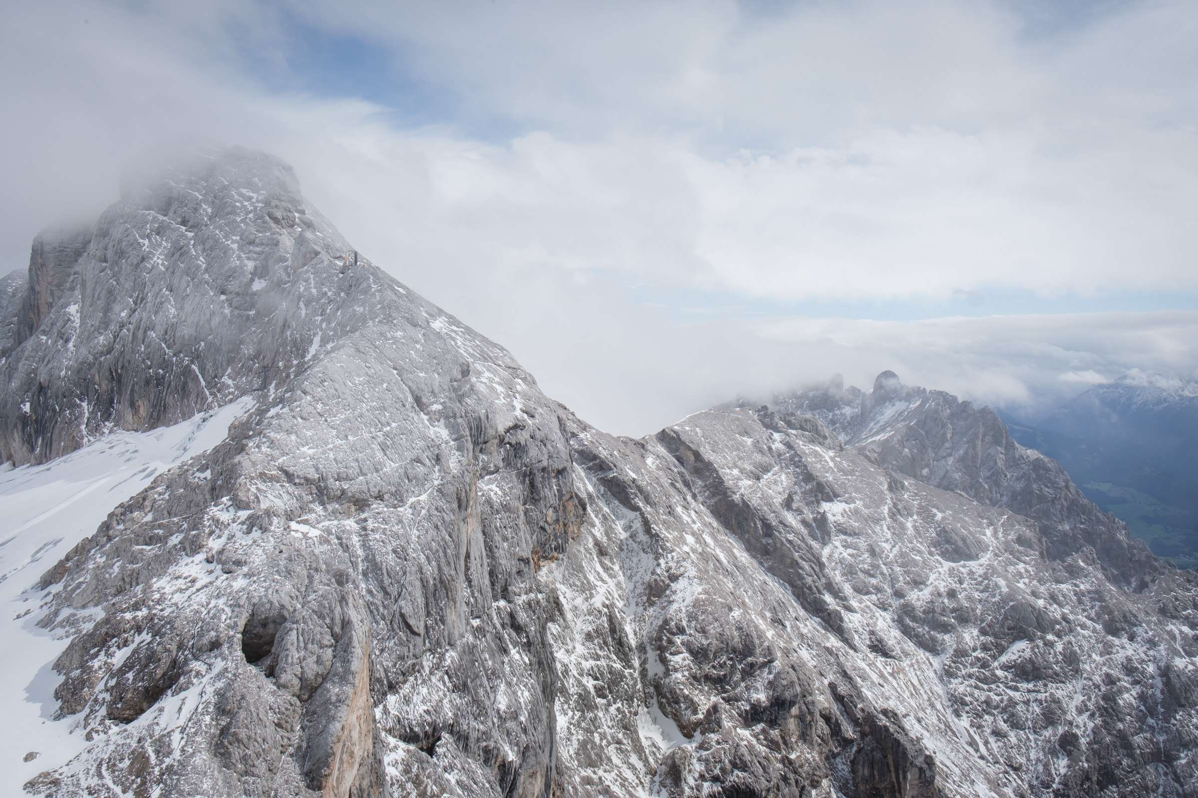 View of the Dachstein ridge where we got stuck