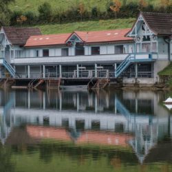 Vintage boat house at Drei Weieren in St. Gallen