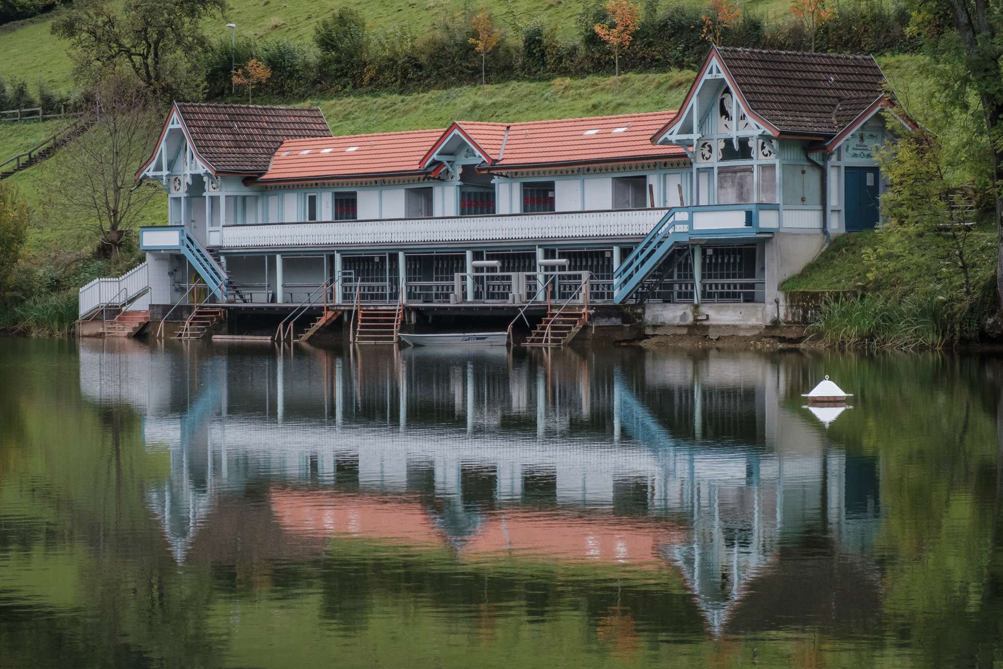 Vintage boat house at Drei Weieren in St. Gallen
