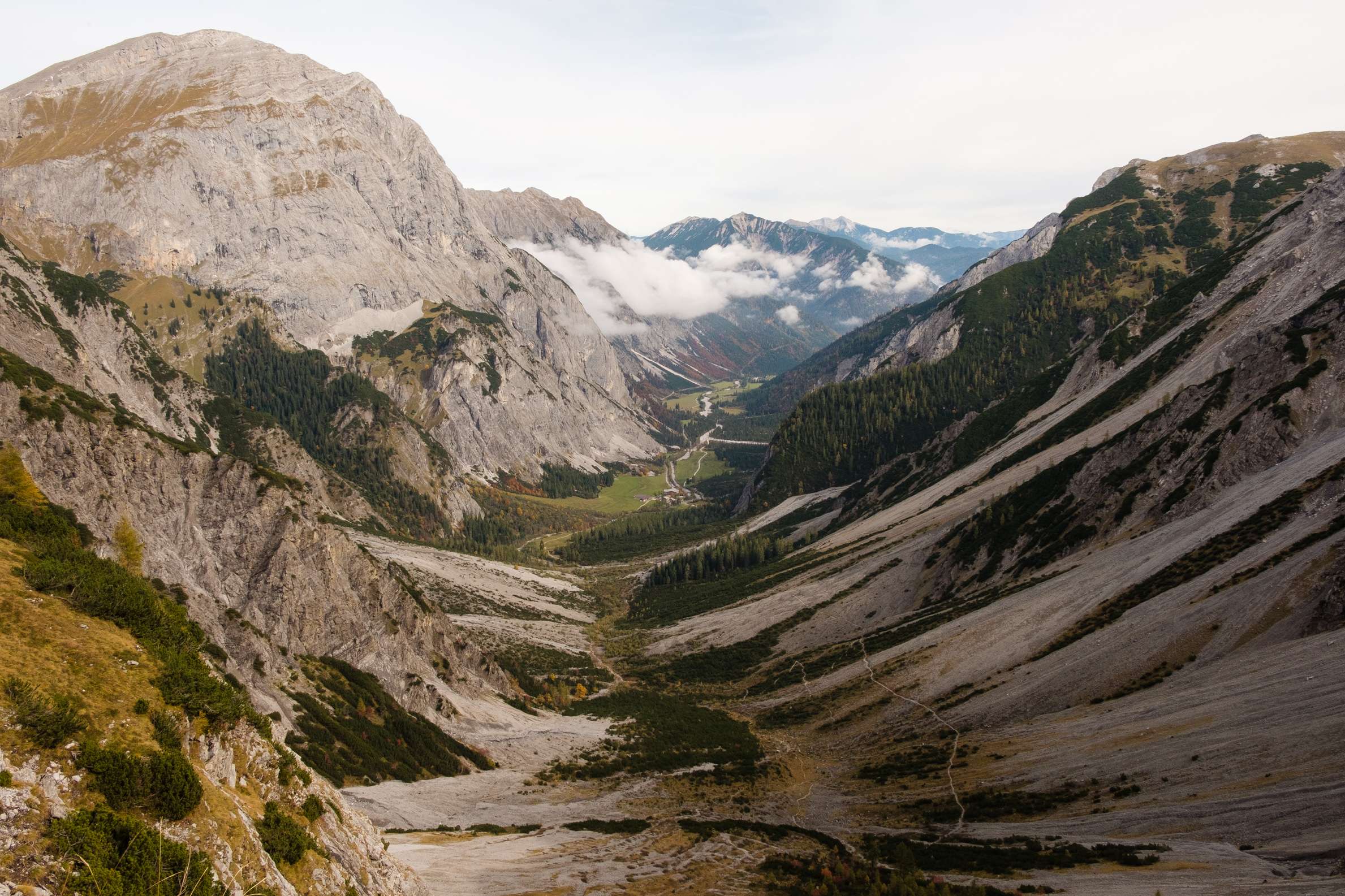 A wider view of the valley towards Achensee including the trails to reach our point