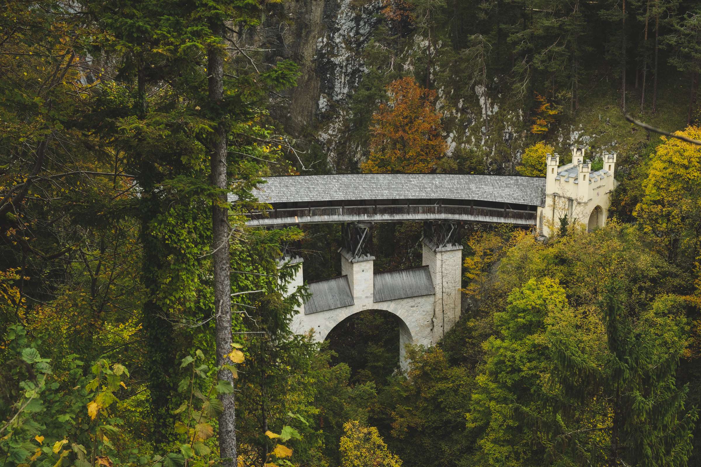 The magnificent bridge to St. Georgenberg monastery