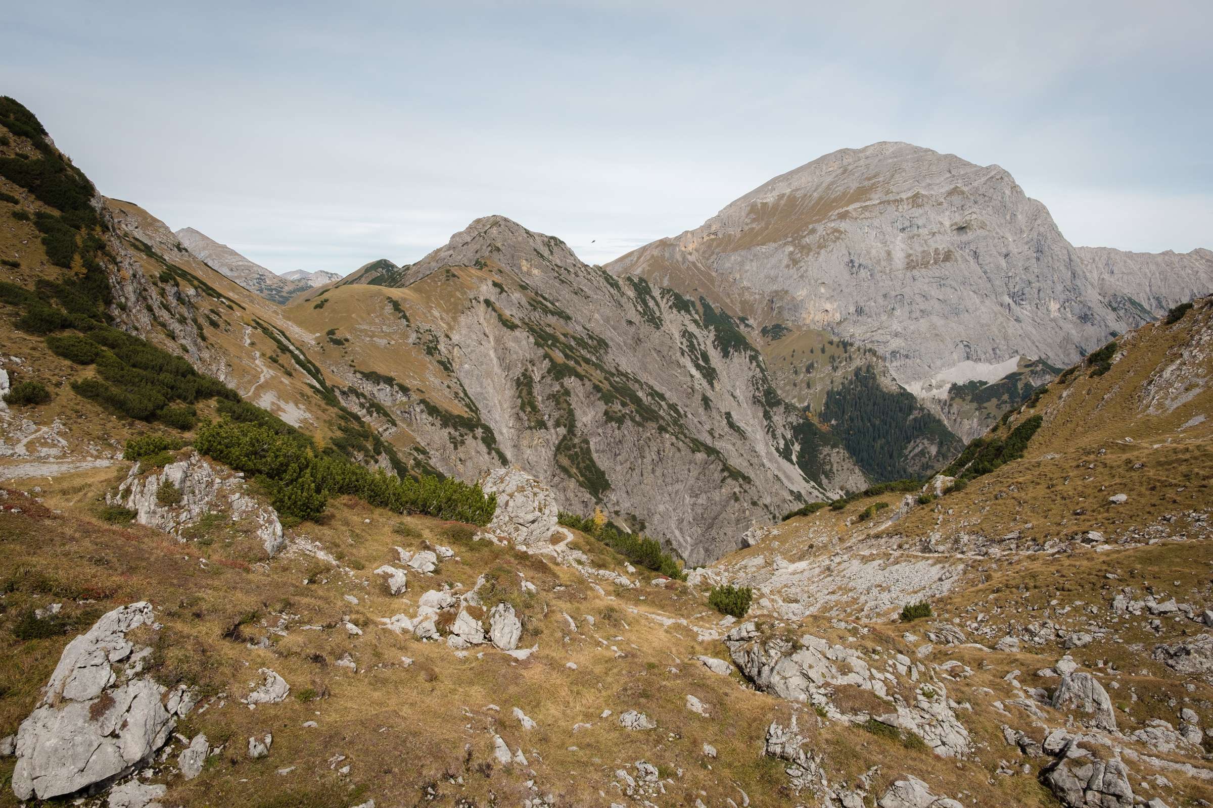 The view from Lamsenjoch. The highest point of the day.