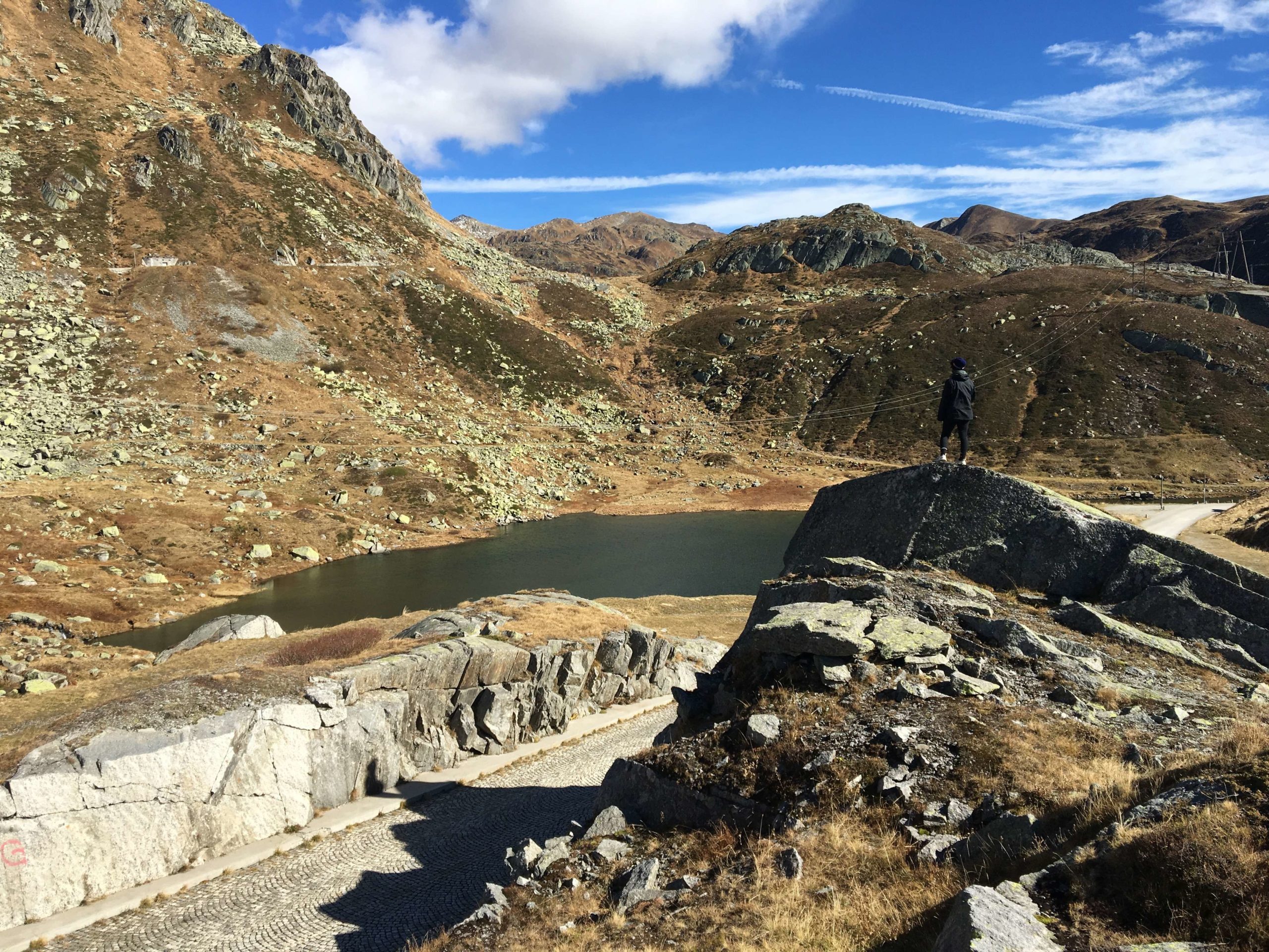 Aydin at the top of Gotthard Pass