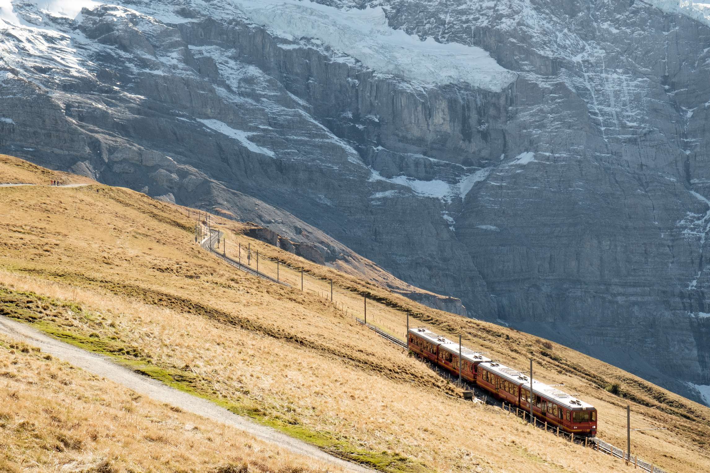 Jungfrau train leaving Kleine Scheidegg