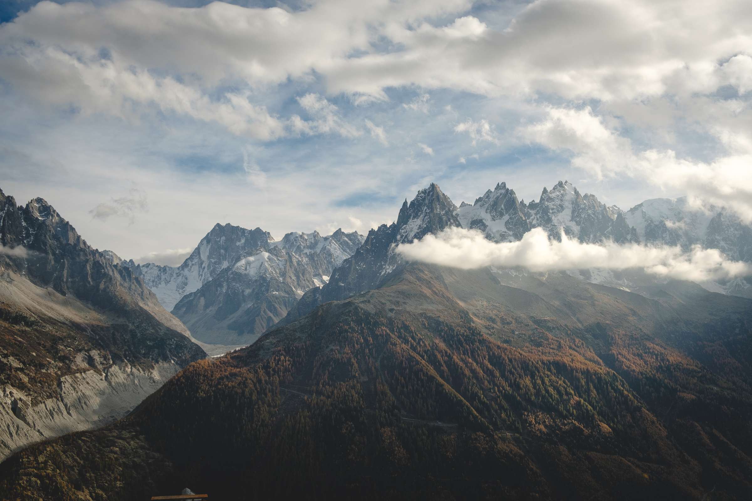 Blue skies over the Mont Blanc