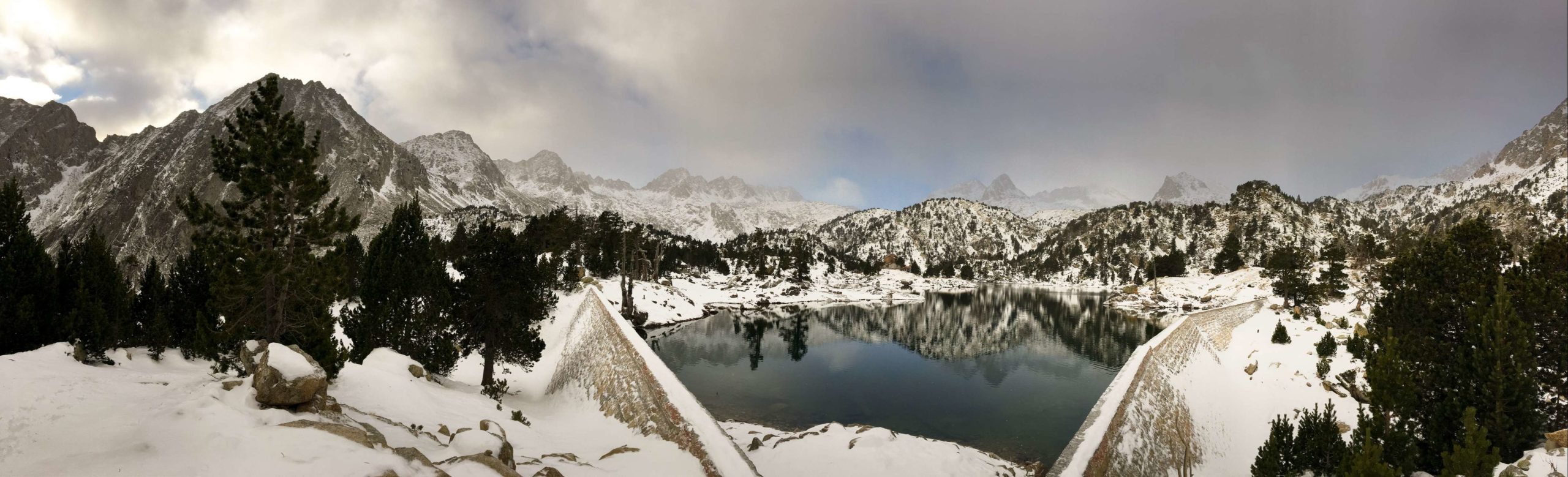 Lake Trullo mountain panorama