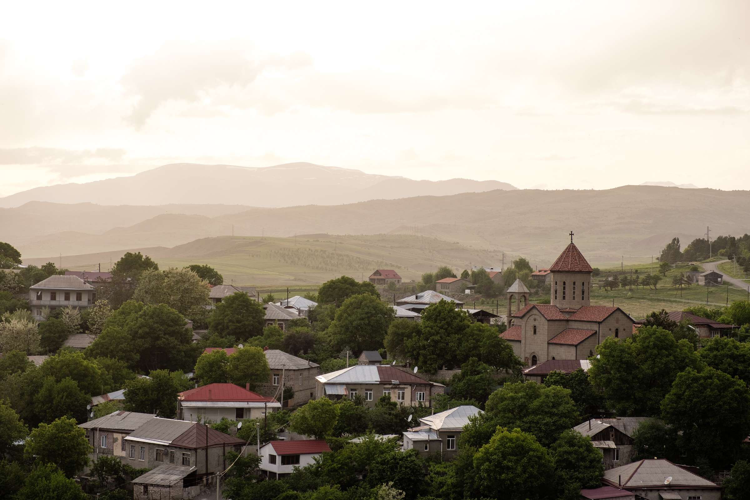 View on Akhaltsikhe, Mosque and ponds in Rabati Castle, Akhaltsikhe, Samtskhe-Javakheti, from Rabati Castle 2