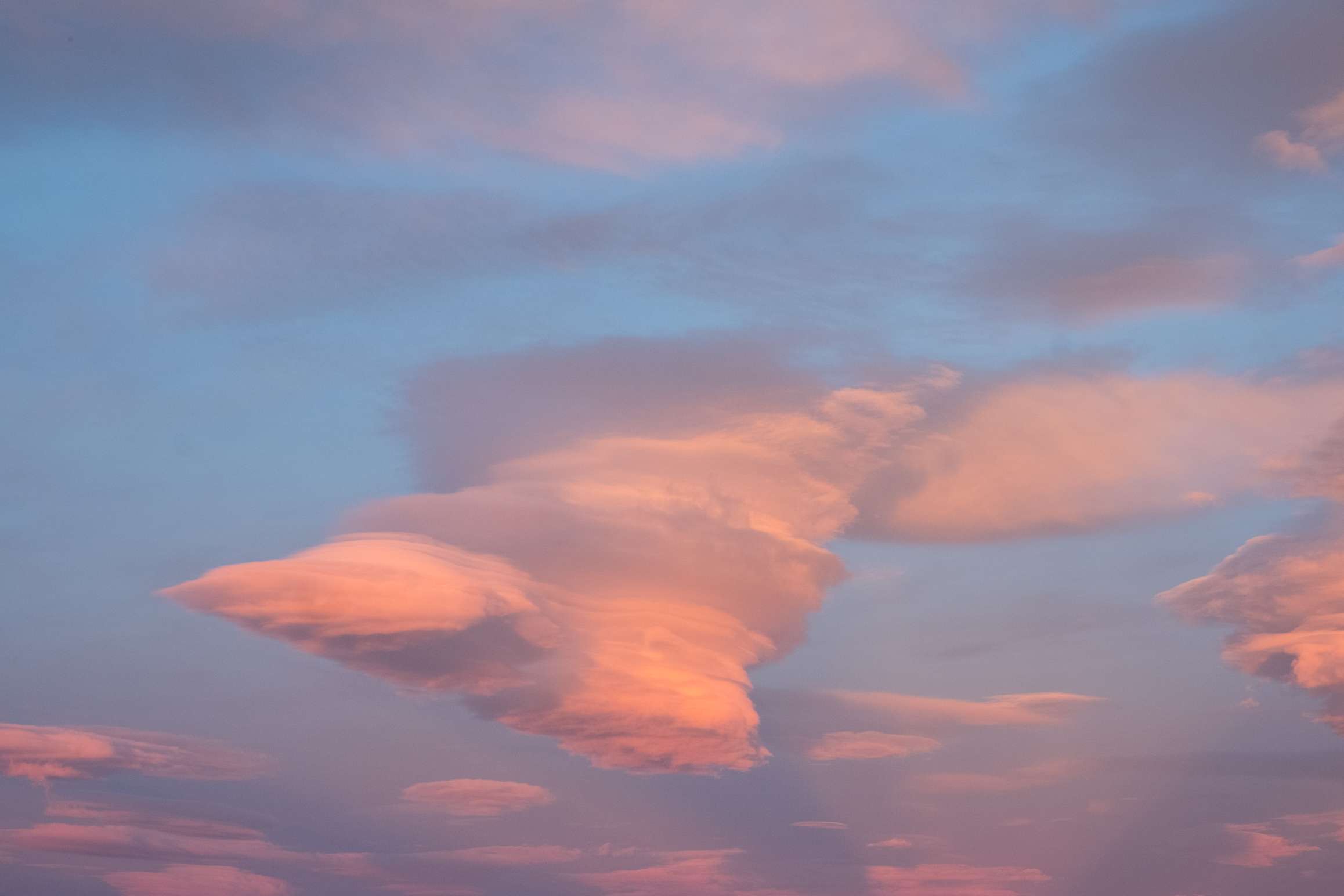 Beautiful pink clouds from Santa Pau, Catalonia
