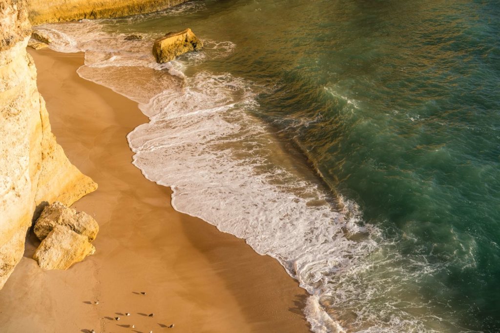 Afternoon light at Praia da Corredoura from above