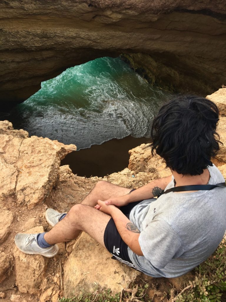 Aydin on edge of Benagil Cave