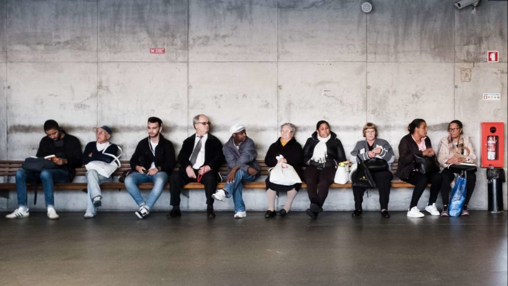 Commuters waiting for the Ferry, Lisbon