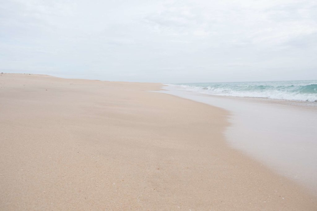 Empty beach at Ilha Deserta (Deserted Island)