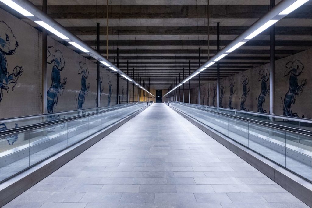 Empty metro station in Lisbon