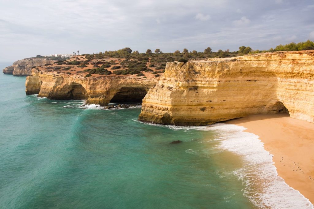 Praia da Corredoura looking back to Benagil, Algarve, Portugal