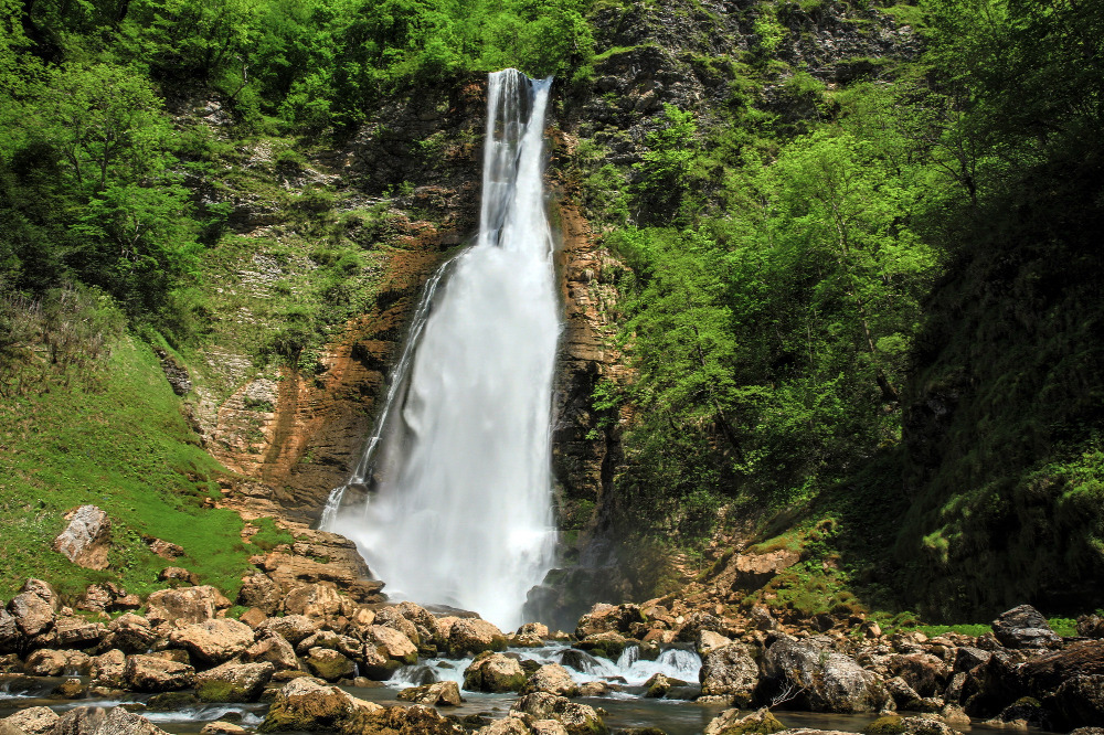 Oniore waterfall in Samegrelo, Georgia