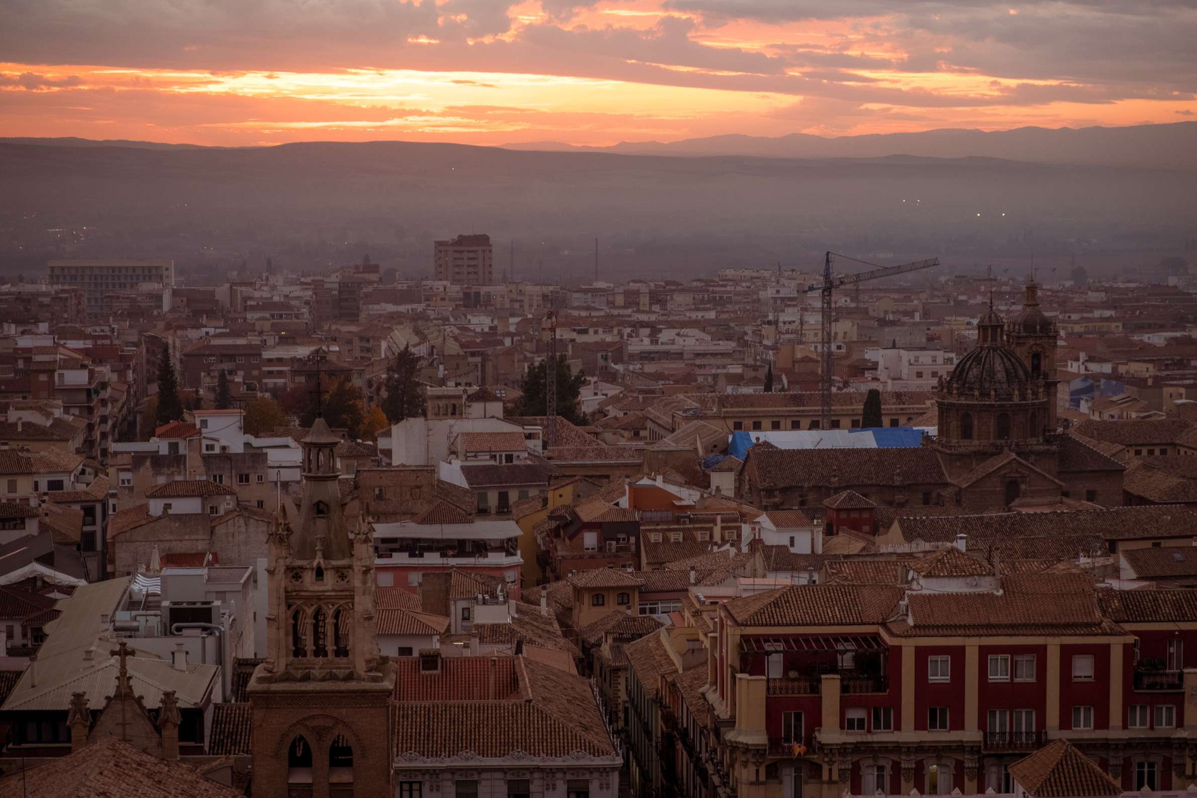 Burning sunset over Granada