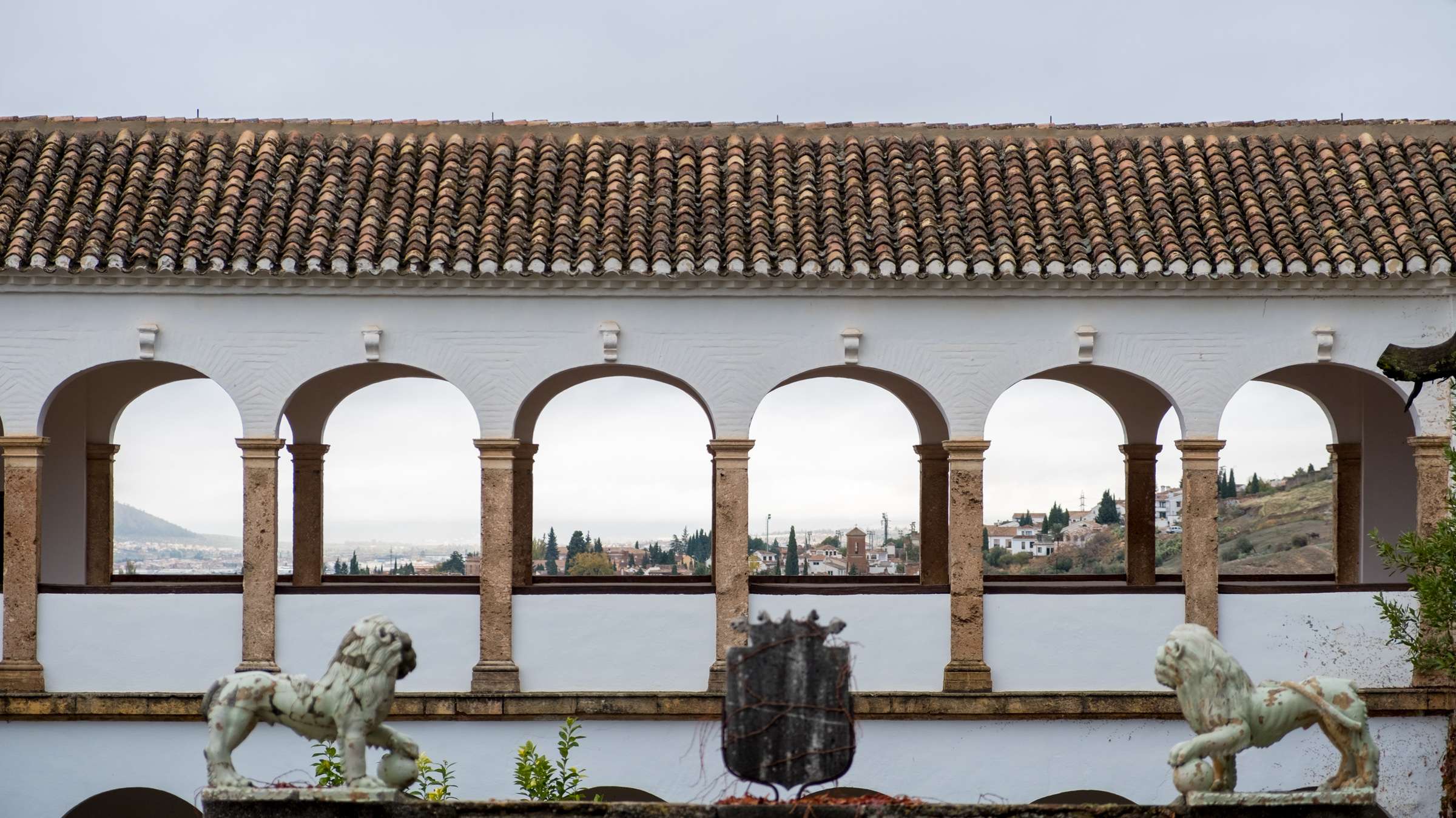 Terrace overlooking Granada in the Generalife Palace, The Alhambra