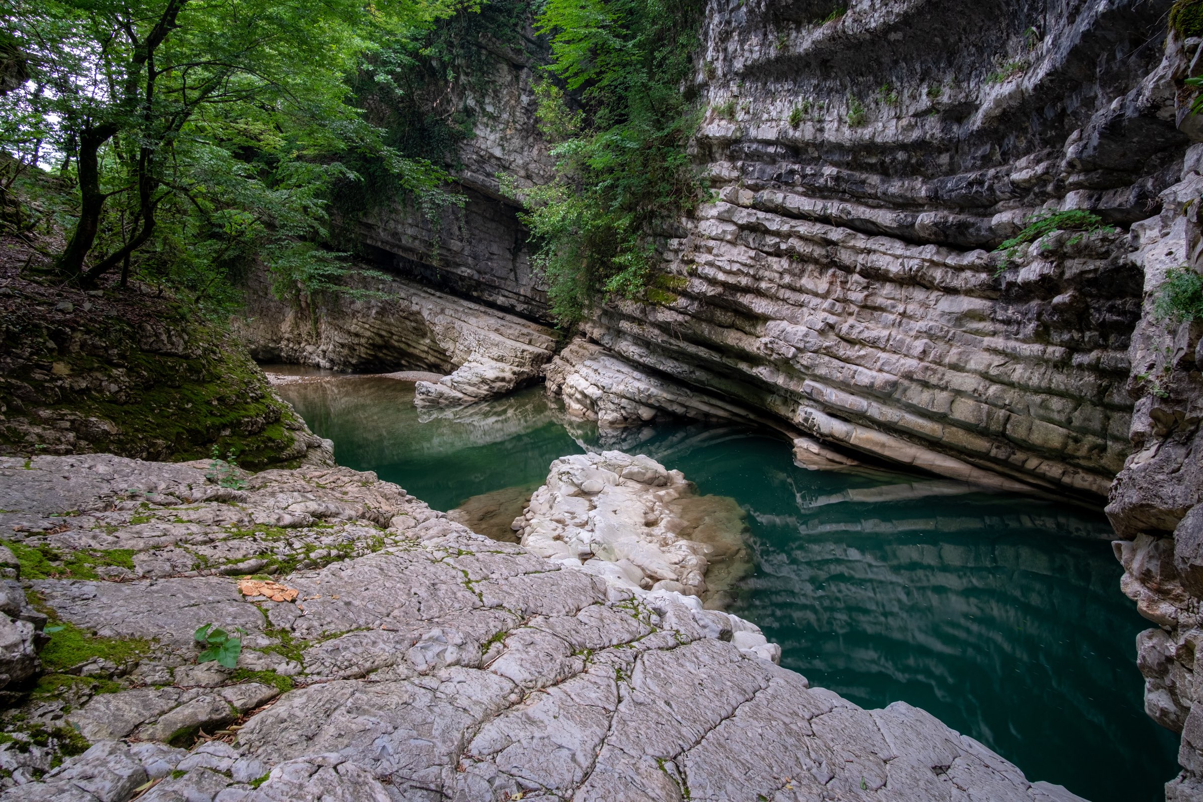 Gachedili canyon with layered rock formations