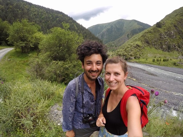 Just a mountain selfie of Aydin & Caroline in Shatili