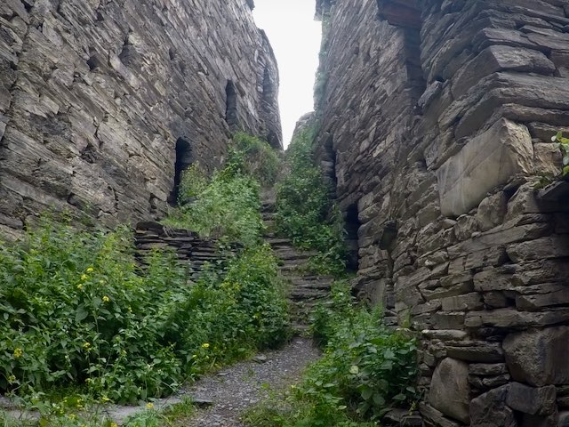 An old street between the medieval towers of Shatili
