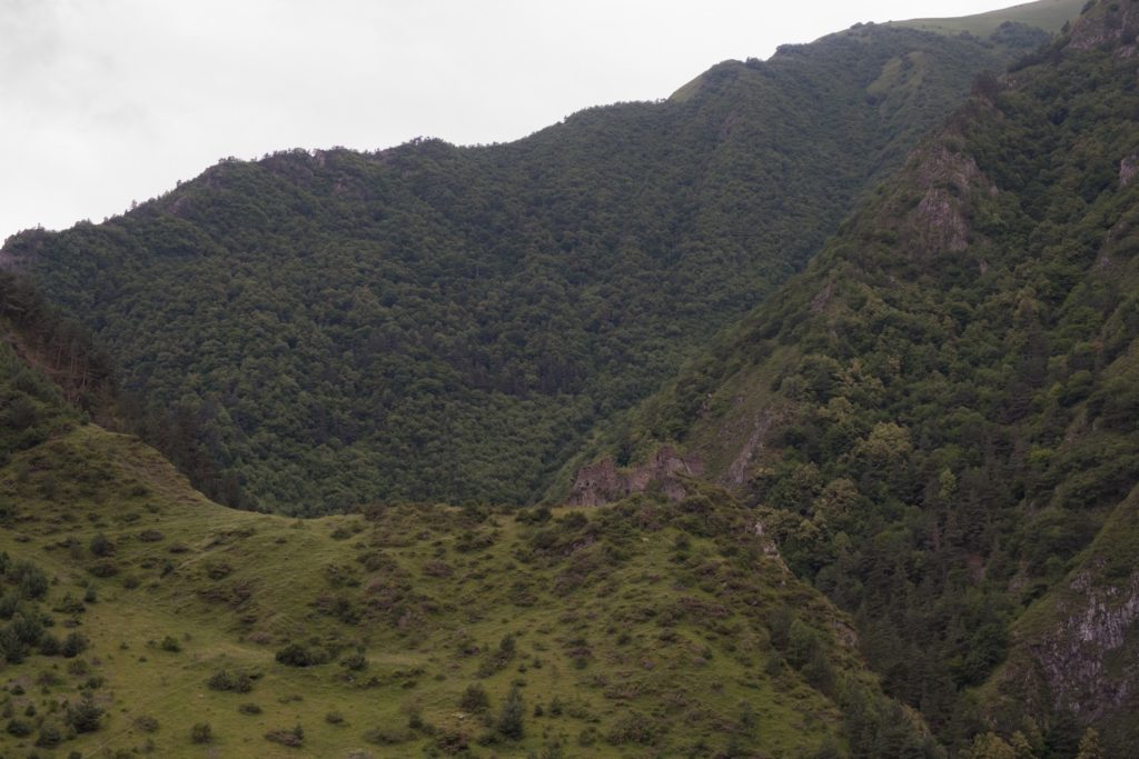 The ruins of Kachu Fortress next to Shatili