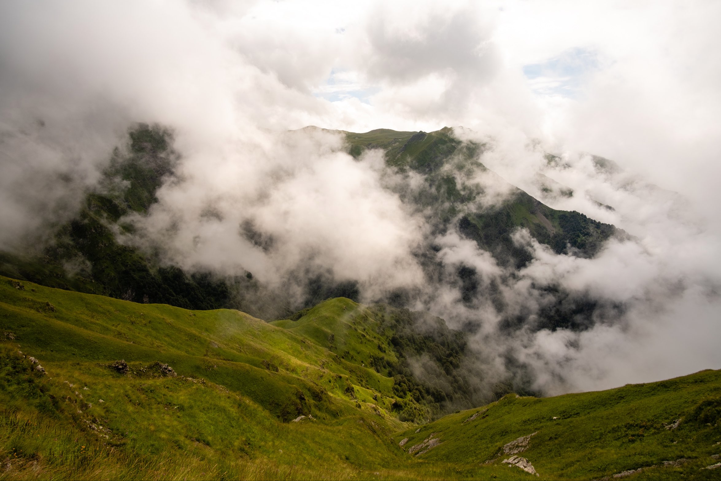 Clouds and light in the mountains of Lagodekhi Protected Areas, Kakheti, Georgia