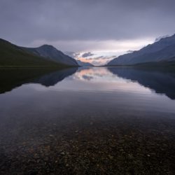 Stormy sunset at Black rock lake in Lagodekhi Protected Areas, Georgia