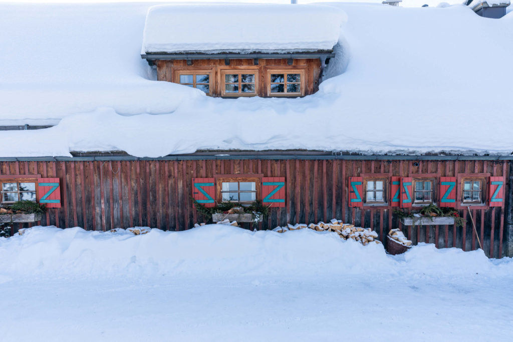 Pritzhütte covered in snow in the middle of winter, Katschberg, Carinthia