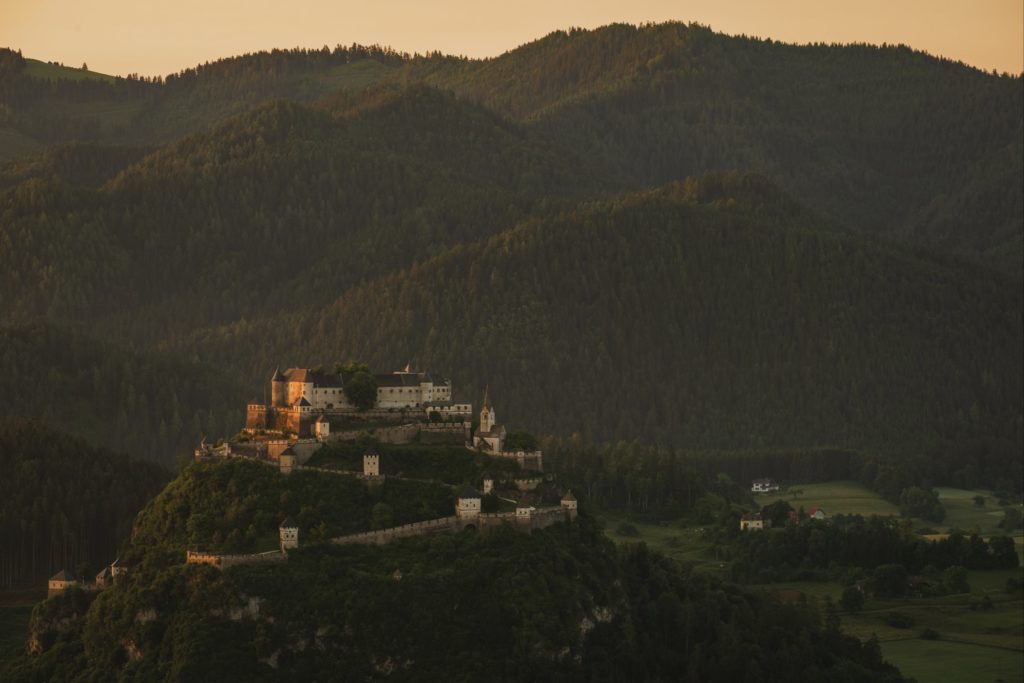 Summer sunrise at Hochosterwitz Castle, Carinthia, Austria