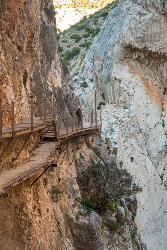 Caroline on the El Caminito del Rey pathway