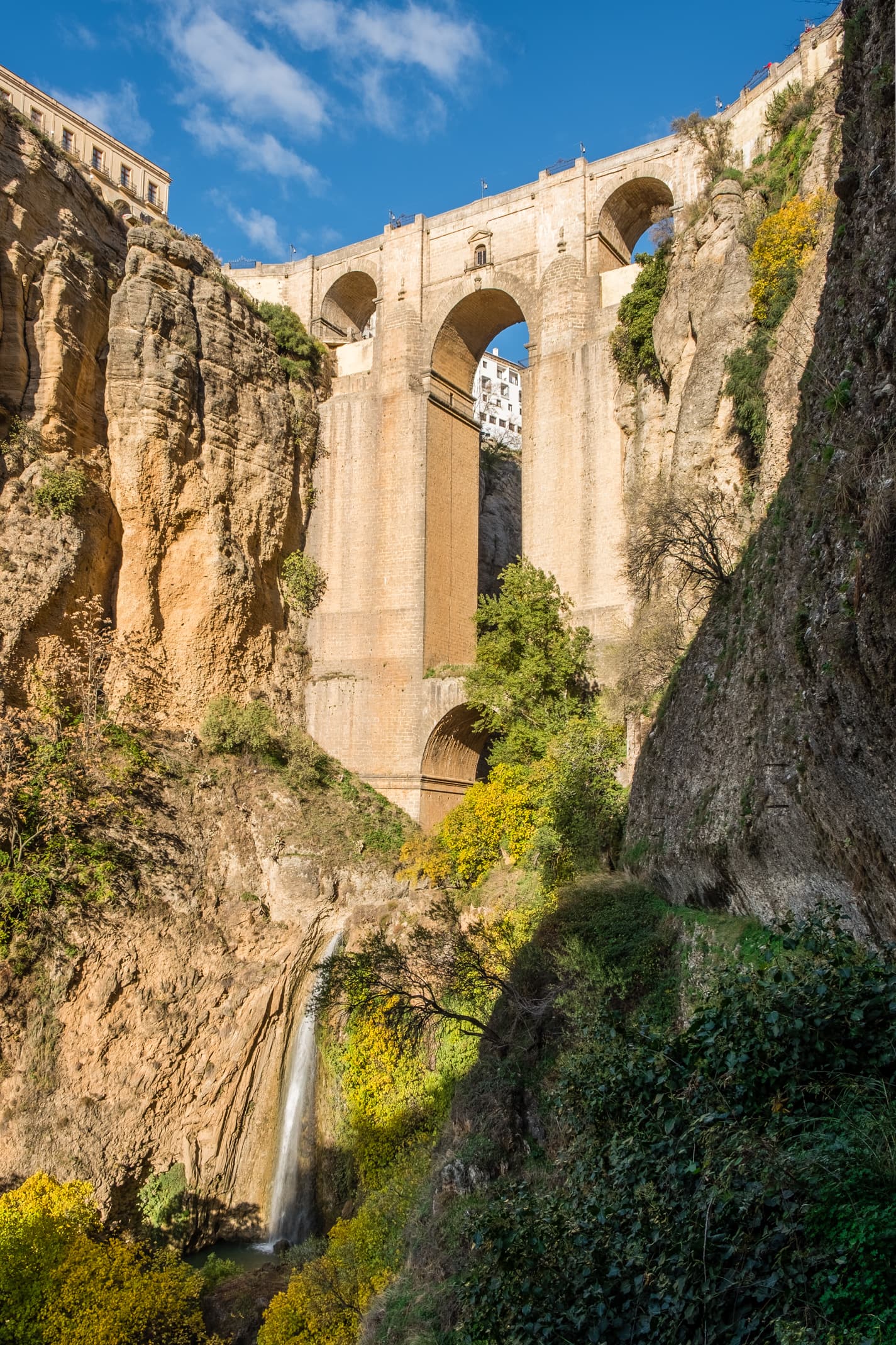 Puente Nuevo with waterfall and pool