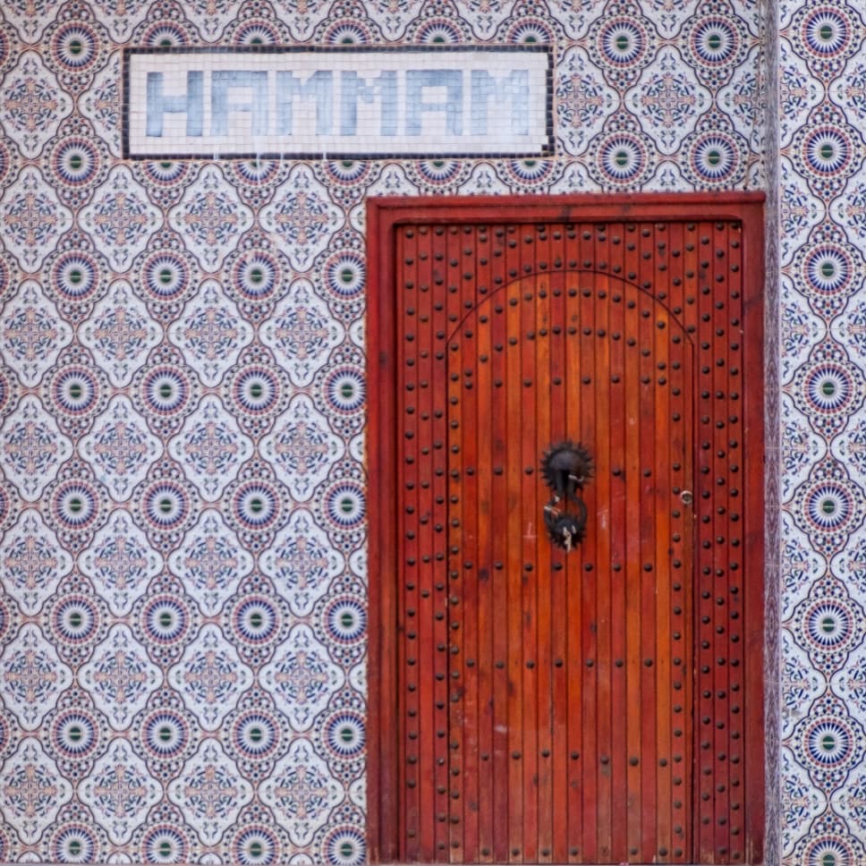Hammam in Tinghir with 8-bit looking facade