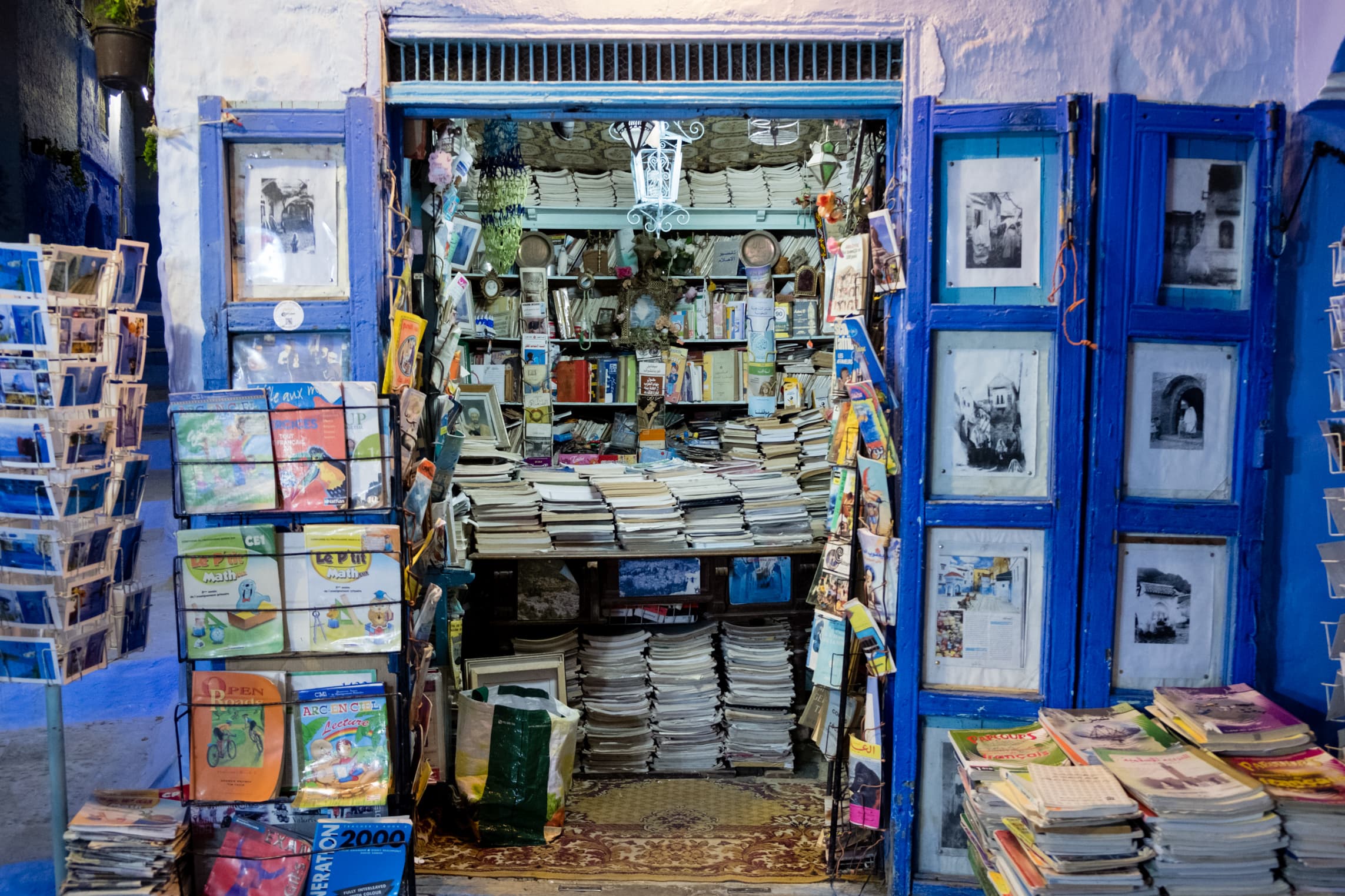 A small blue book and souvenir store, Chefchaouen, Morocco