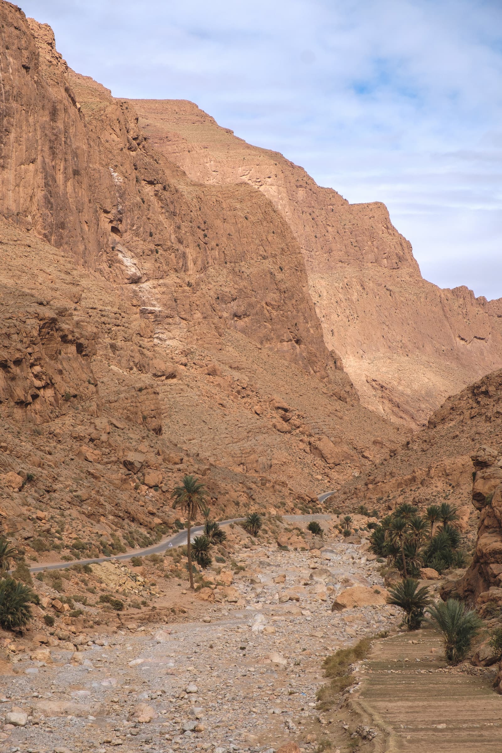 Barren mountains at the back of Todra Gorge