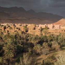 Storm brewing over Tinghir at the Atlas mountains, Morocco