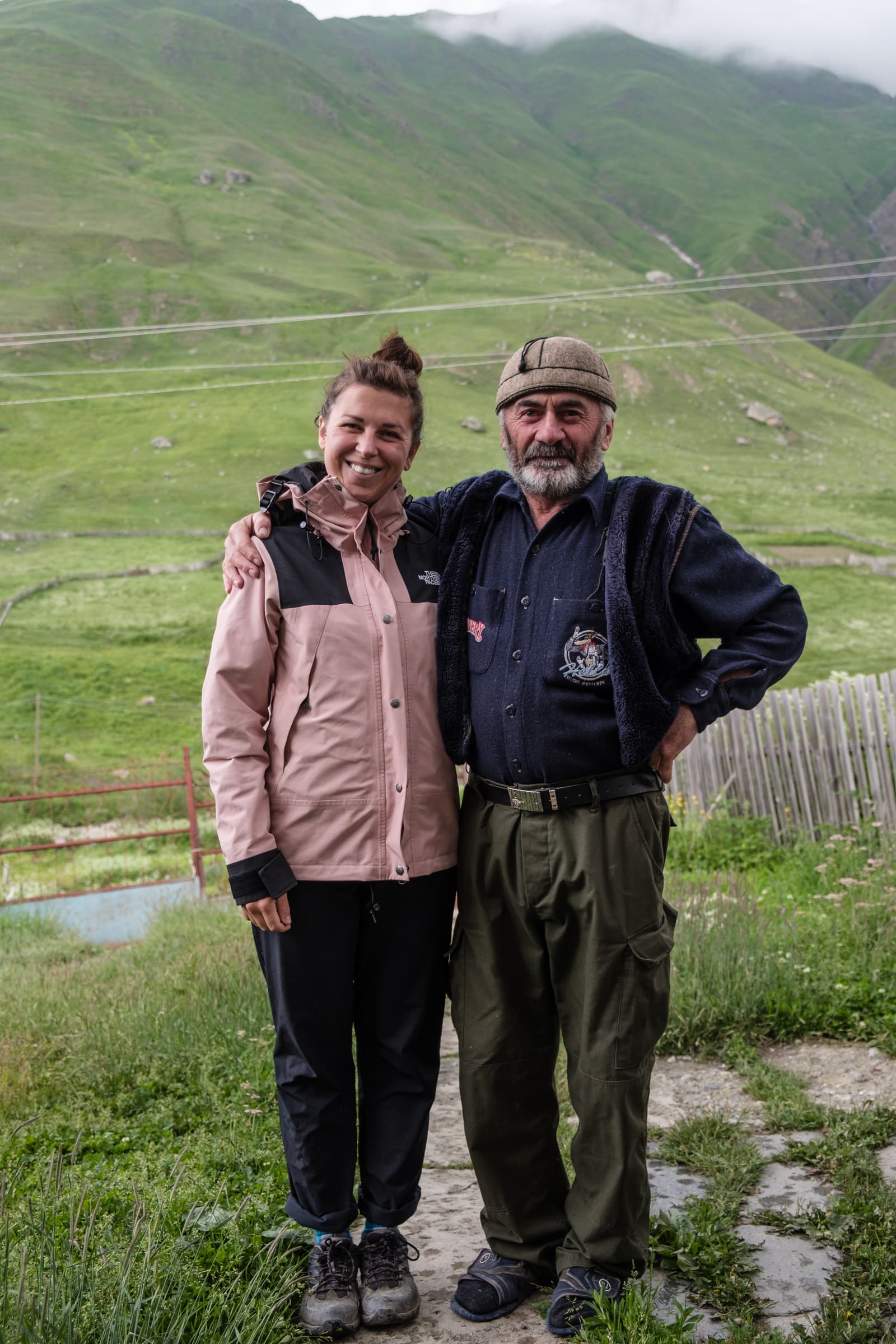 Caroline with Tariel from Caucasus Guesthouse in Ushguli, Georgia