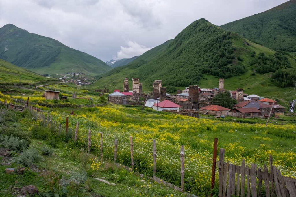 The village of Murkmeli in Ushguli, Svaneti, Georgia
